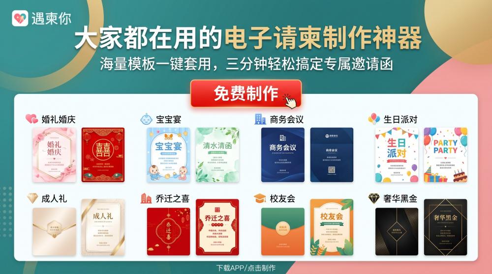 别再用土味升学宴请柬！雅致电子请柬，才是体面社交顶配